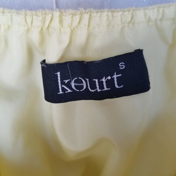 KOURT Revolve Enza Yellow Off Shoulder Puff Long Sleeve Crop Top Small - Picture 4 of 8